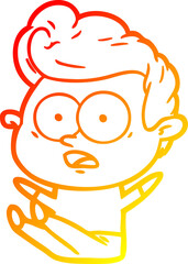 warm gradient line drawing cartoon man