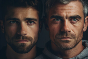 Obraz premium AI generated portrait of a beautiful couple male lgbt community