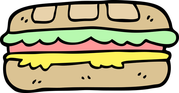recommend clip art: hand drawn doodle style cartoon tasty sandwich