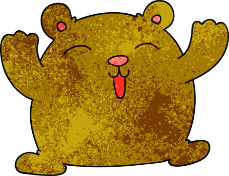 quirky hand drawn cartoon funny bear