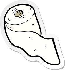 sticker of a cartoon toilet paper