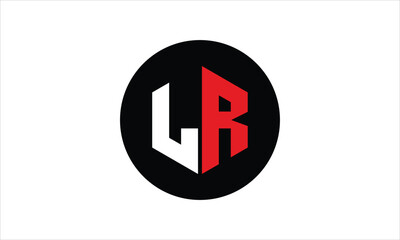 LR initial letter polygon icon gaming logo design vector template. batman logo, sports logo, monogram, falcon, war game, symbol, playing logo, abstract, fighting, typography, icon, minimal, premier 