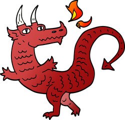 cartoon doodle dragon