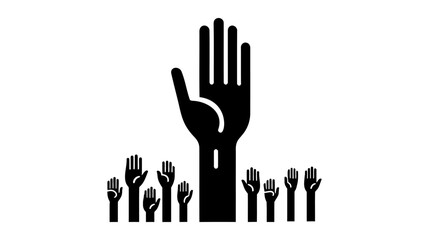 Obraz premium Hands Raised Up Isolated. Vector Illustration on White Background