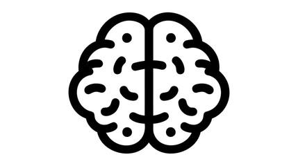 Brain, mind line art vector icon vector illustration on white background