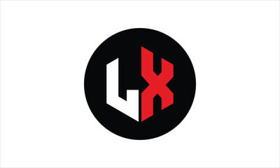 LX initial letter polygon icon gaming logo design vector template. batman logo, sports logo, monogram, falcon, war game, symbol, playing logo, abstract, fighting, typography, icon, minimal, premier 