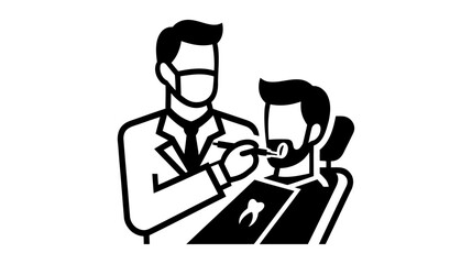 dentists vector line icon. illustration on white background