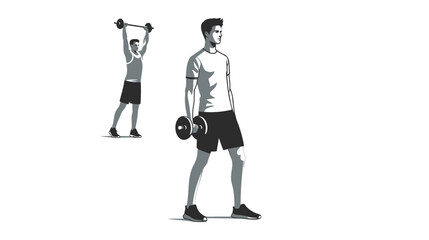 Gym workout silhouette collection. human fitness vector illustration set on white background