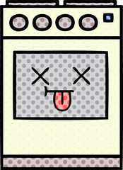 Obraz premium comic book style cartoon kitchen oven