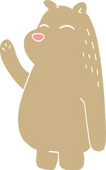 cartoon doodle bear waving
