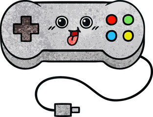 retro grunge texture cartoon game controller