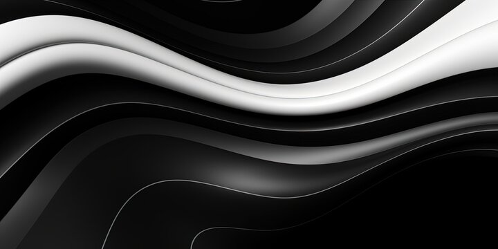 Black and white stipes abstract design background. Black and white stripes representing a complex curved surface.