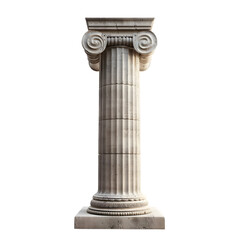 Ancient Greek column isolated on transparent