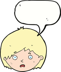 cartoon unhappy boy with speech bubble