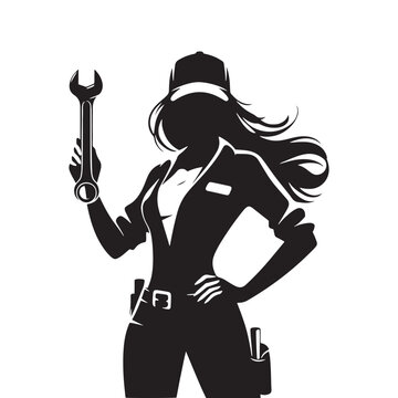 recommend clip art: Automotive Artisan: Vector Mechanic Silhouette - Crafting Precision and Performance with Expertise and Skillful Proficiency. Vector Mechanic Illustration.