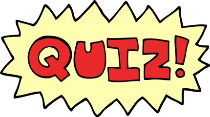 cartoon doodle quiz sign