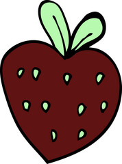 Obraz premium cartoon doodle strawberry fr