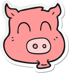 sticker of a cartoon pig