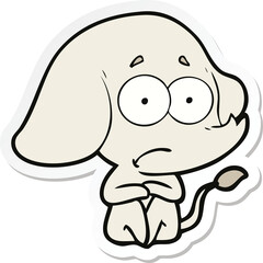 Obraz premium sticker of a cartoon unsure elephant