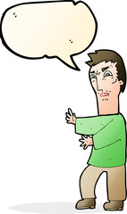 cartoon angry man with speech bubble
