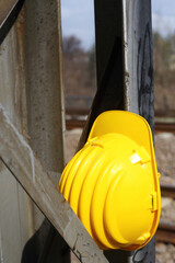 safety first yellow helmet