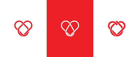 Water Love or Heart Drop Blood Logo Concept sign icon symbol Design Element. Vector illustration logo template