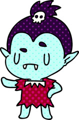 cartoon kawaii of cute vampire girl