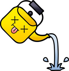 gradient shaded cartoon pouring kettle