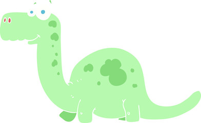 flat color illustration of a cartoon dinosaur