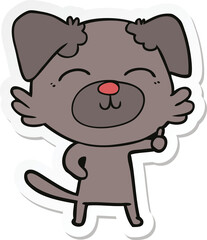 sticker of a cartoon dog
