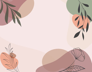hand drawn minimal botanical boho background