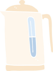 flat color illustration cartoon kettle
