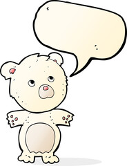 cartoon funny teddy bear with speech bubble