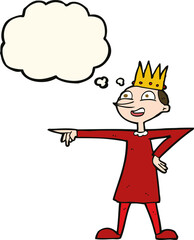 cartoon pointing prince with thought bubble