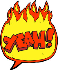 yeah! speech bubble cartoon shout