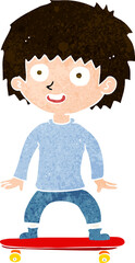 cartoon boy on skateboard © lineartestpilot