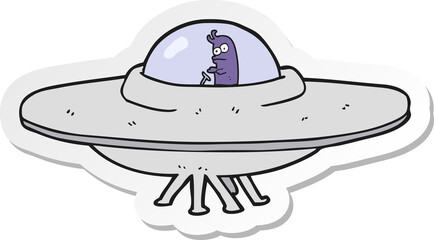 sticker of a cartoon flying saucer