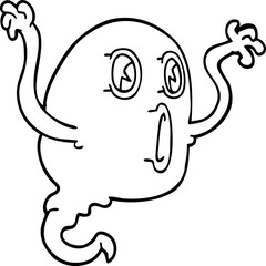 line drawing cartoon ghost