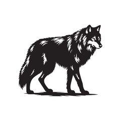 Wild Majesty: Vector Wolf Silhouette - Capturing the Noble Spirit of Nature's Fierce Guardian in Elegant Form. Wolf Illustration.