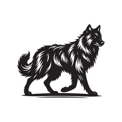 Wild Majesty: Vector Wolf Silhouette - Capturing the Noble Spirit of Nature's Fierce Guardian in Elegant Form. Wolf Illustration.