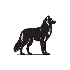 Wild Majesty: Vector Wolf Silhouette - Capturing the Noble Spirit of Nature's Fierce Guardian in Elegant Form. Wolf Illustration.