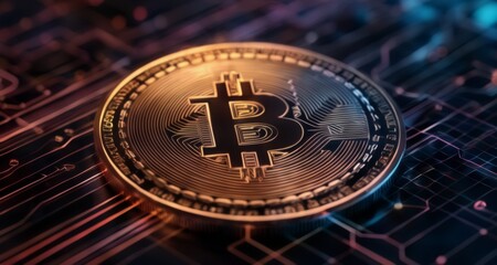 Fototapeta na wymiar The Future of Finance - A Bitcoin Coin