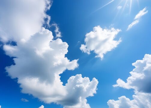 blue sky with white cloud summer background