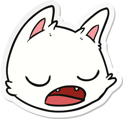 sticker of a cartoon cat face