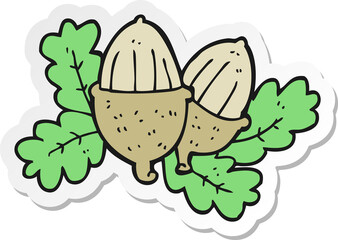 sticker of a cartoon acorns