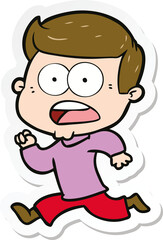 Obraz premium sticker of a cartoon shocked man