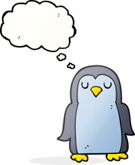 thought bubble cartoon penguin