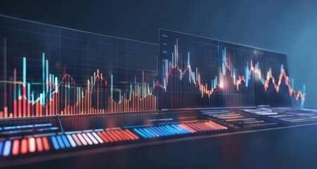  Advanced financial dashboard with colorful charts and graphs