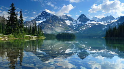 Pristine Mountain Lake with Reflective Waters