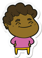 sticker of a cartoon friendly man